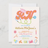 Retro 60's 70's verpleegkundig Afstuderen Kaart (Voorkant)