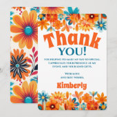 Retro 60s 70's Vibe Flower Power Bedankkaart (Voorkant / Achterkant)