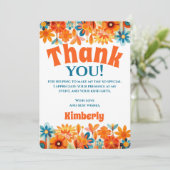 Retro 60s 70's Vibe Flower Power Bedankkaart (Staand voorkant)