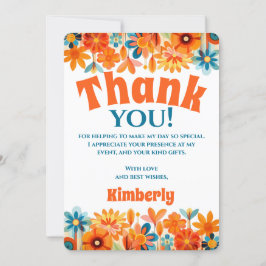 Retro 60s 70's Vibe Flower Power Bedankkaart