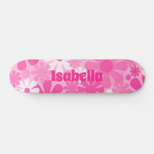 Retro 60s 70s Y2K esthetische Floral gepersonalise Persoonlijk Skateboard