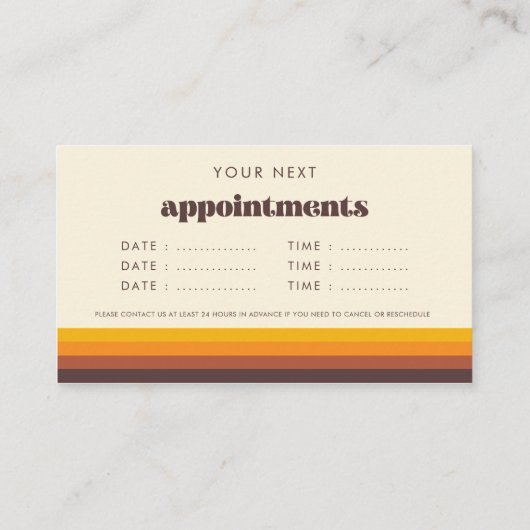 Retro 60s Afspraak Herinnering Kaarten Afsprakenkaartje (Achterkant)