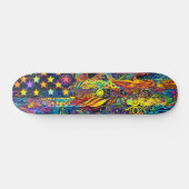 Retro 60's Amerikaanse vlag psychedelische kunst Persoonlijk Skateboard (Horizontaal)