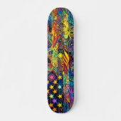 Retro 60's Amerikaanse vlag psychedelische kunst Persoonlijk Skateboard (Voorkant)