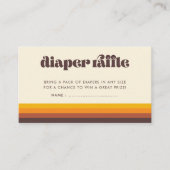 Retro 60s  Baby shower Luier Raffle Kaart (Voorkant)