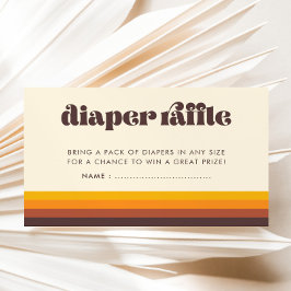 Retro 60s  Baby shower Luier Raffle Kaart