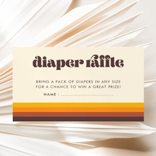 Retro 60s Baby shower Luier Raffle Kaart