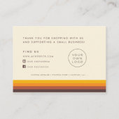 Retro 60s  Bedankt Pakket Invoegen Kaart Visitekaartje (Achterkant)