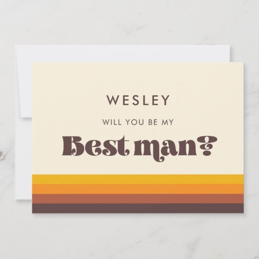 Retro 60s Best Man Proposal Kaart (Voorkant)