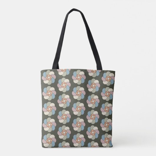 Retro 60s bloemstukken tote bag (Achterkant)