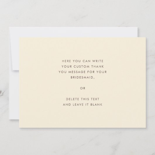 Retro 60s  bruidsmeisje dank u kaart (Achterkant)