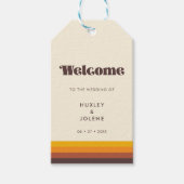 Retro 60s bruiloft welkom cadeaulabel (Voorkant)