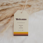 Retro 60s bruiloft welkom cadeaulabel