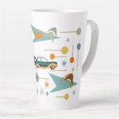 Retro 60s Car Trip naar de Beach Latte Mok (Rechterhoek)