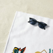 Retro 60s Car Trip naar het strand Strandlaken (In situ)