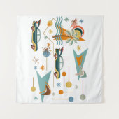 Retro 60s Car Trip naar het strand Wandkleed (Voorkant (horizontaal))