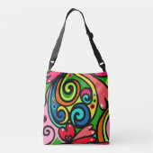 Retro 60s Colorful Doodle Crossbody Tas (Achterkant)