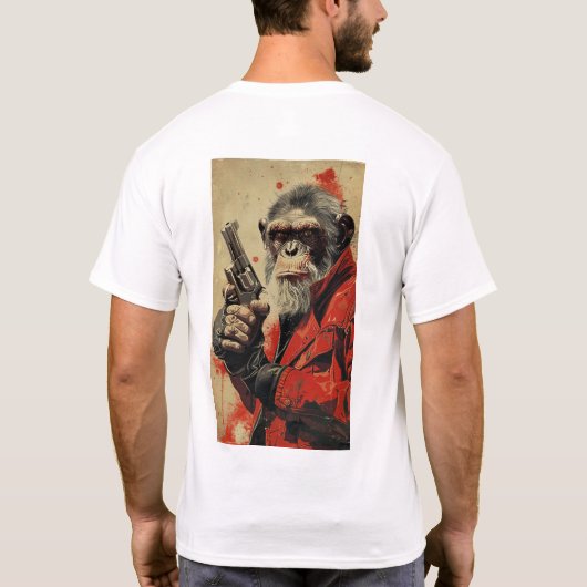 Retro 60s Comic Style Monkey Film Poster T-ShirtD T-shirt (Achterkant)