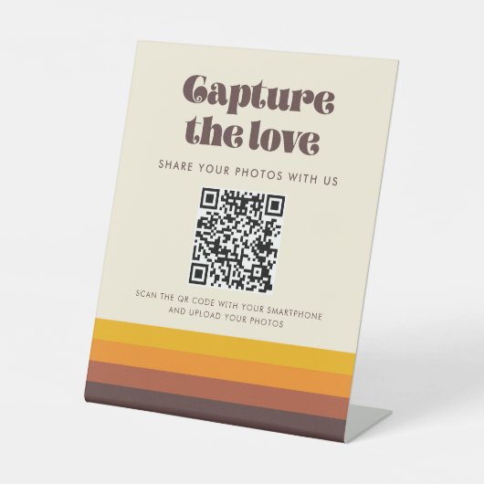 Retro 60s De liefde vangen Reclamebord Met Voetstuk (Voorkant)