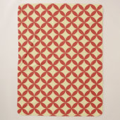 Retro 60s design rood sherpa deken (Voorkant)