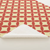 Retro 60s design rood sherpa deken (3/4)