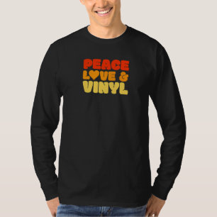 Retro 60s Dj Peace Love Vinyl Music Lp Record T-shirt
