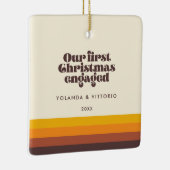 Retro 60s  Eerste Kerstmis foto gebruikt Keramisch Ornament (Rechts)