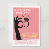 Retro 60s Film Poster Midden-Eeuw Modern Bruiloft Kaart (Voorkant)