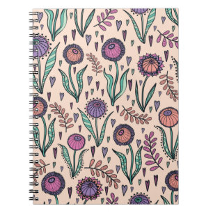 Retro 60s floral. handtekening notitieboek