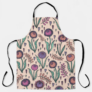Retro 60s floral. handtekening schort
