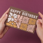 Retro 60s Floral Happy Birthday Kaart