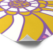 Retro 60s floral.  illustratiepatroon. poster (Hoek)