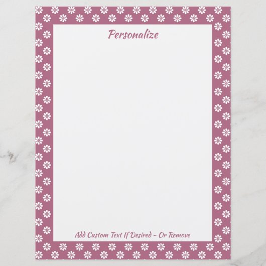 Retro 60s Flower Paarse Flower Pattern Personalise (Voorkant)