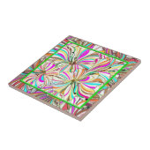 Retro 60s Flower Power Ceramic Tegel Tegeltje (Zijkant)