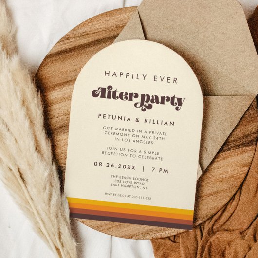 Retro 60s  Gelukkig Altijd Na Party Arch Kaart