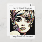 Retro 60's Gezicht en Citaat Briefkaart (Voorkant / Achterkant)