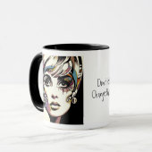 Retro 60's Gezicht en Citaat Mok (Voorkant links)