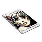 Retro 60's Gezicht en Citaat Notitieboek (Rechterzijde)