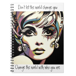 Retro 60's Gezicht en Citaat Notitieboek