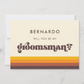 Retro 60s  Groomsman Proposal Kaart (Voorkant)