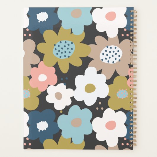 Retro 60s Groovy Bloemen Gepersonaliseerd 2025 Planner (Achterkant)