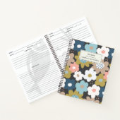 Retro 60s Groovy Floral Flower Personalized Recipe Notitieboek (Binnen)