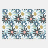 Retro 60s Groovy Funky Floral Flower Pattern Inpakpapier Vel (Voorkant 3)