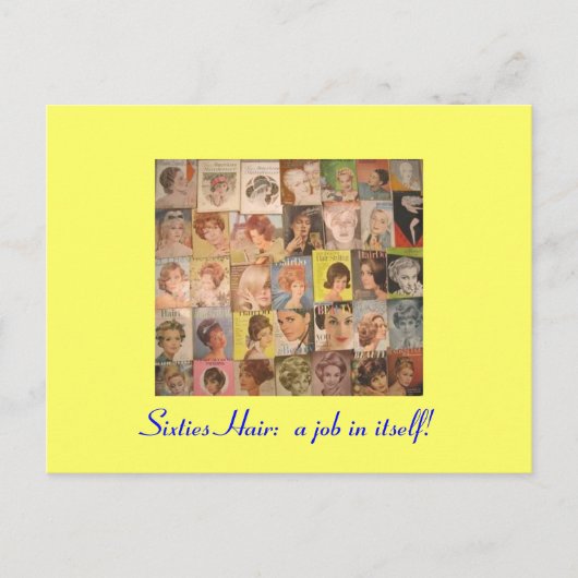 Retro 60s Hair Note Card Briefkaart (Voorkant)