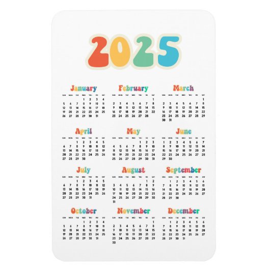 Retro 60s Hippie 2023 kalender Magneet (Verticaal)
