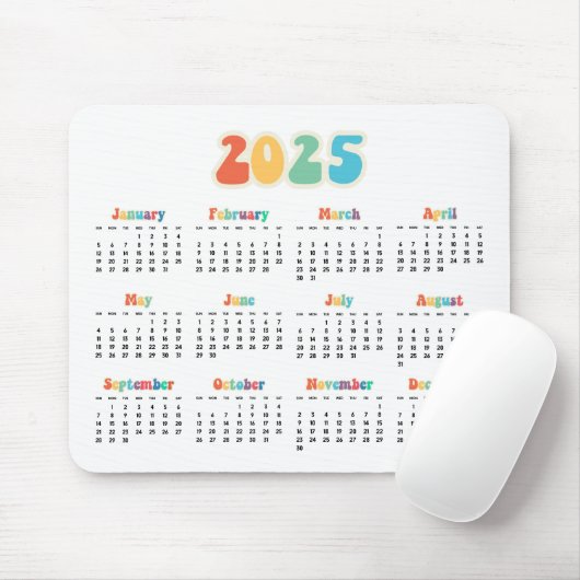Retro 60s Hippie 2023 kalender Muismat (Met muis)