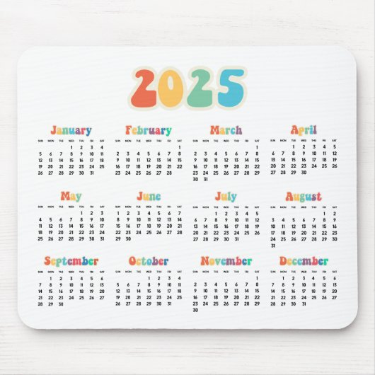 Retro 60s Hippie 2023 kalender Muismat (Voorkant)