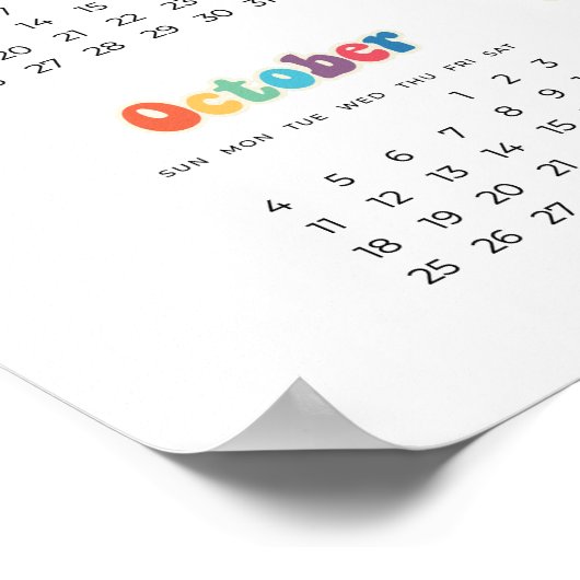 Retro 60s Hippie 2025 kalender Poster (Hoek)