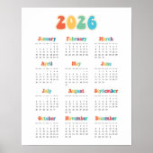 Retro 60s Hippie 2025 kalender Poster (Voorkant)