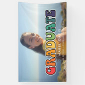 Retro 60s hippie Afstuderen fotograduatie party Spandoek (Verticaal)